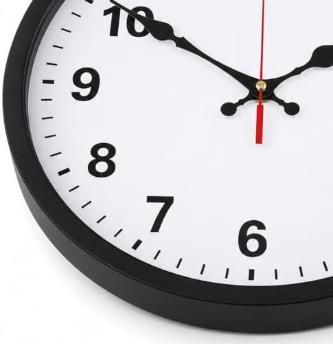 LEIKE Metal Wall Clock 10IN Black, Retro Silent Quartz Battery Operated, Decorative for Patio, Kitchen, Living Room, Bedroom, Pool - Image 7