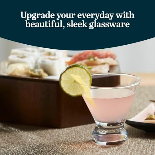 Libbey Cosmopolitan Stemless Martini Glasses Set of 12, Cocktail Cups - Image 3