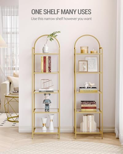 Hzuaneri Bookcase Bookshelf, Tempered Glass Bookshelves - Image 3