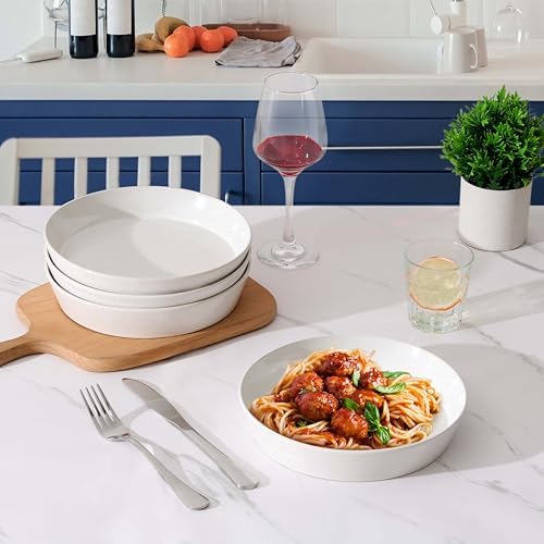 LIANYU 34oz Pasta Bowls, Ceramic Dinner Plate Bowls Set of 4 - Image 7