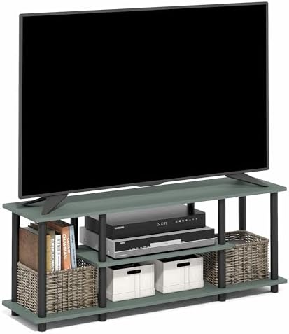 Furinno Turn-N-Tube 3-Tier Toolless Assembly TV Stand, Sage Green by Furinno-FitsYourSpaceFitsYourBudget
