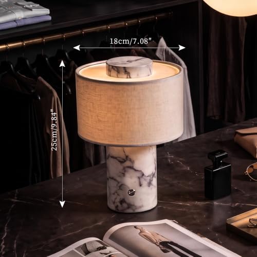 Marble Table Lamp Cordless Stone Lamps Rechargeable, Calacatt Viola Lamp - Image 6