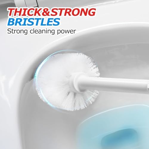 FORASTO 2Pack 2 in 1 Toilet Brush and Plunger Set, Toilet Bowl Brush Plunger Set,Extended Handle Plunger,Bathroom Cleaning Tools,Toilet Brush Plunger Combo,Cleaning Brush（Pearl White，21inch） - Image 5