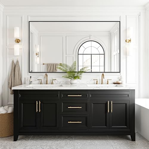 FICTOR Bathroom Vanity Mirror for Over Sink, 55" x 30", Black - Image 6