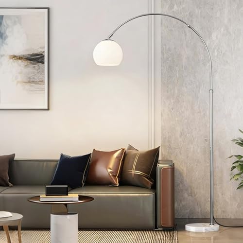 Modern White Arc Floor Lamp for Living Room,77 in Tall - Image 3