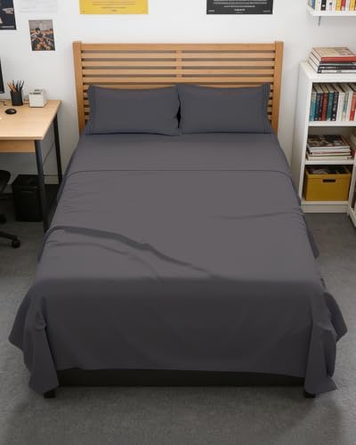 Full XL Sheets - 4 Piece Full XL Sheet Set - Cool & Breathable - Dark Grey by CGKUnlimited