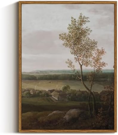 InSimSea Framed Canvas Prints Art Vintage Decor, Rural Farmhouse Scenery Home Wall Decor Countryside Landscape Paintings, Wall Art for Living Room, Dining Room, 12"x16" by InSimSeaArt