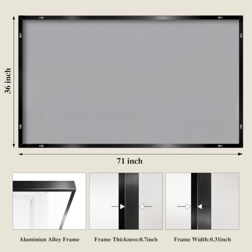 Koonmi Black Rectangle Wall Mirror, 36x71 Inch Bathroom Mirror, Aluminum Frame Vanity Mirror for Entryway, Living Room, Bedroom Bathroom, Hangs Horizontally or Vertically - Image 2