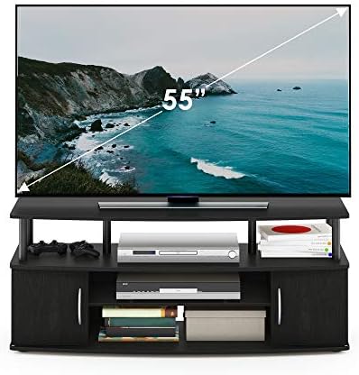 Furinno JAYA Large Entertainment Stand for TV Up to 55 Inch, Blackwood - Image 5