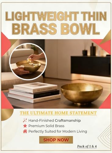 Serene Spaces Living Antique Brass Decorative Bowls, Metal Pedestal Basket for Floating Candles, Flowers, Potpourri & Catchall Decor, Centerpiece for Tabletop, 4.75" Tall x 12" Diameter, Pack of 4 - Image 6