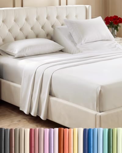 Flex Top Split Head King 4 Piece Sheet Set - Soft & Cooling - Antique White by CGKUnlimited
