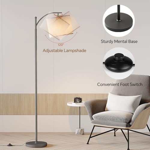 SUNMORY Arc Floor Lamp, Modern Floor Lamp with 9W 3 Color Temperatures Bulb - Image 4
