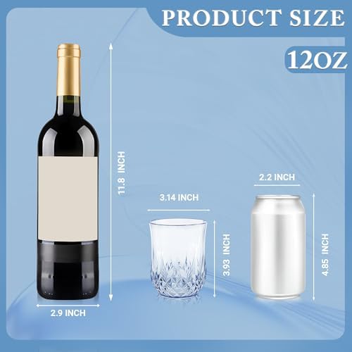 40 Pack Plastic Stemless Wine Glasses, 12oz Unbreakable Wine Cups - Image 4