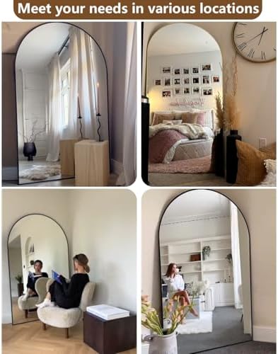 DMWOODFL 77x38 Inch Gold Arched Full Length Mirror - Freestanding Floor Mirror with Stand, Shatterproof Glass & Anti-Tip Base for Large Living Room, Bedroom, Entryway - Image 5