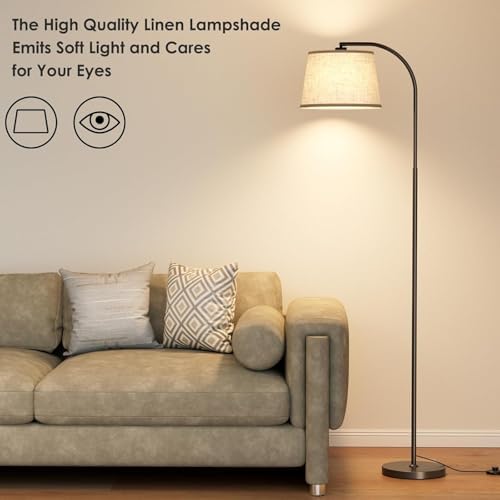 Karjoefar 64" 3 Color Dimmable Black Arc Floor Standing Lamp with Remote - Image 6