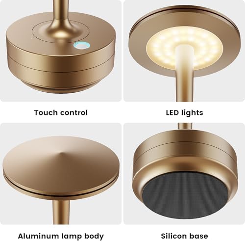 Cordless Rechargeable LED Table Lamp Set of 2 Bronze - Image 2