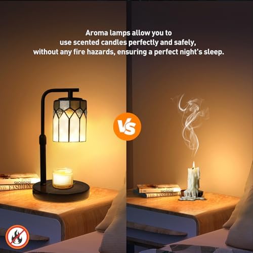Diamond Tiffany Candle Warmer Lamp, Adjustable Height Marble - Image 4