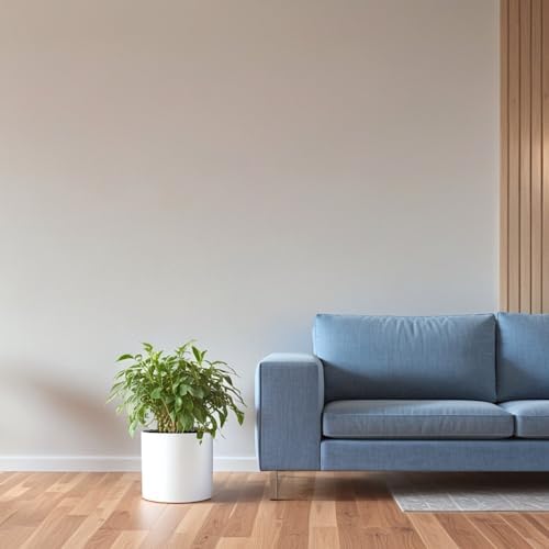 Fox & Fern Large Planter for Indoor or Outdoor, White Matte, 10 Inch - Image 2