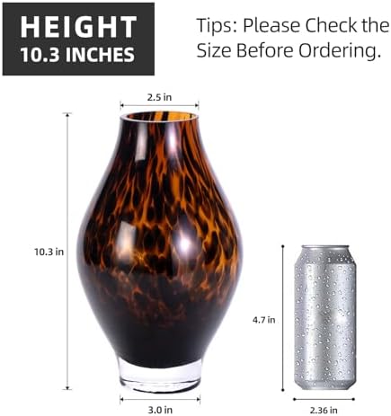 KAMMAK Glass Vase,Colored Hand Blown Decorative Vase - Image 2