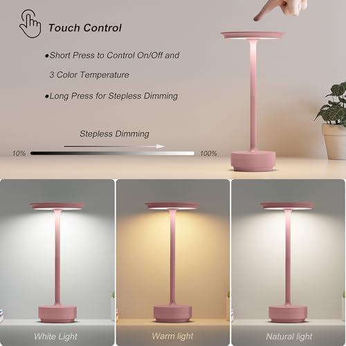 TBBGA 2 Pack Rechargeable Table Lamps Cordless, 5000mAh Outdoor Table Light - Image 2