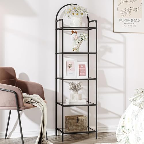 Hzuaneri Bookcase Bookshelf, Tempered Glass Bookshelves by Hzuaneri