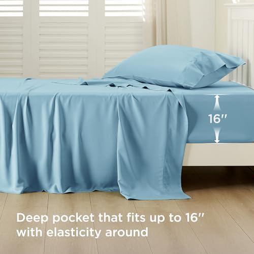 Bedsure PureWoven 100% Rayon Derived from Bamboo, Twin XL Sheets, 3 Pieces - Image 3