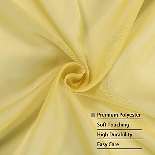OWENIE Sheer Curtains 84 Inches Long 2 Panels Set, Gold Sheer Curtain for Living Room, Rod Pocket Voile Fimly Sheer Drapes for Bedroom, 2pcs, Each 42" W x 84" L - Image 4