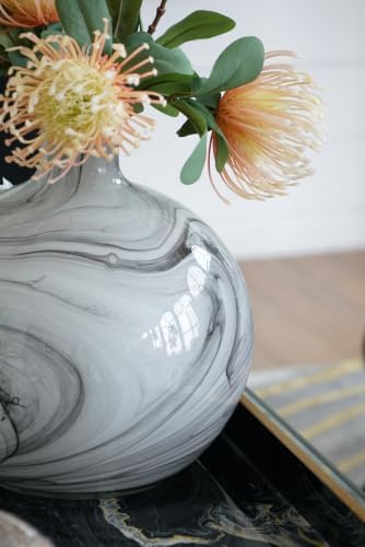 Black-and-White Swirl Ceramic Vase with Artistic Design, Multicolor - Image 7