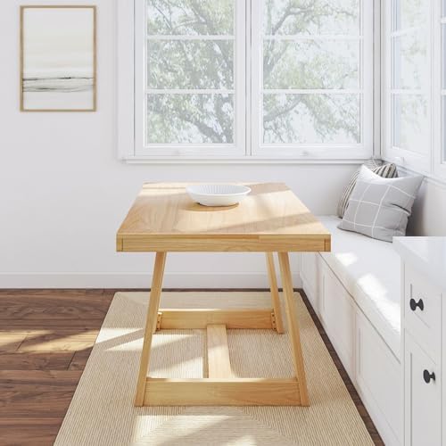 Plank+Beam Classic 48 Inch Dining Table, Rectangular, Blonde Wirebrush - Image 6