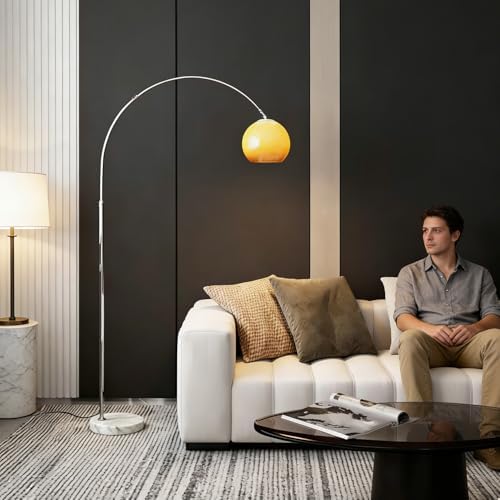Burnt Orange Arc Floor Lamp for Living Room,Mid Century Modern - Image 6
