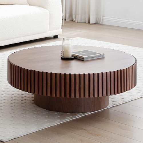 31" Round Coffee Table for Living Room, Mid Century Modern Coffee Table - Image 3
