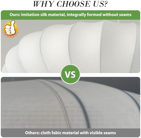 23.6in Lantern Pendant Light Bubble Saucer, White Imitation Silk - Image 7
