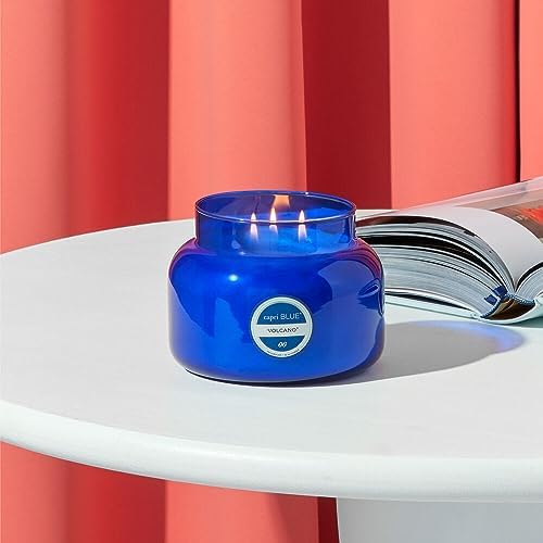 Capri Blue Volcano Scented Candles - Luxury Three Wick Candles for Home Scented with Tropical Fruit & Sugared Citrus - Soy Wax Blend - Large Blue Color (28 oz) - Image 2