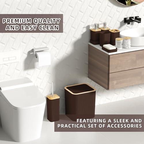 XLHOMO Bathroom Set - Elegant Brown Bathroom Set, Bathroom Accessories Set - Image 5