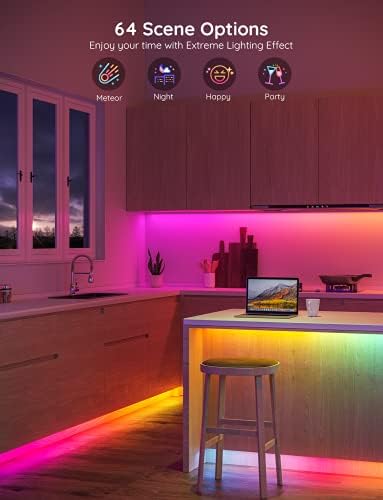 Govee 65.6ft RGBIC LED Strip Lights, Smart App Control Light for Bedroom - Image 4