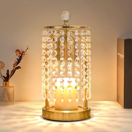 Gold Candle Warmer Lamp with Timer and Dimmer - Electric Candle Warmer,Crystal Candle Lamp for Bedroom Decor,Flameless Scented Candle Light Warmer,House Warming Gift New Home for Women by KunruiTAI
