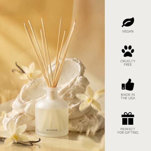 Apotheke Scented Reed Diffuser for Home, Vanilla Cream, 10 Reed Sticks - Image 5