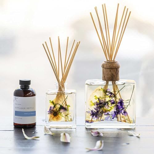 Rosy Rings Botanical Reed Diffuser 4oz - Lasts 4-6 Months Aromatherapy Notes of Cashmere Vanilla Jasmine Lily Sandalwood Apple Long Lasting Floral Luxurious Home Fragrance Decor Gifts (Vanilla Rain) - Image 5