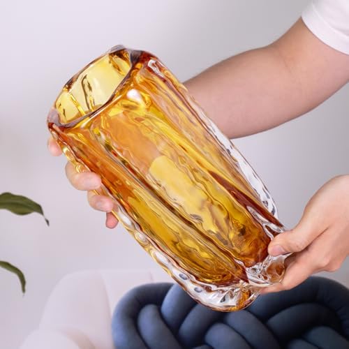 KAMMAK Glass Vase,Colored Hand Blown Decorative Vase - Image 6