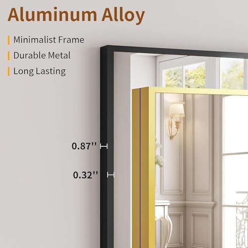 VooBang Mirror Full Length - 21" x 57" Floor Mirror with Stand Black - Image 3