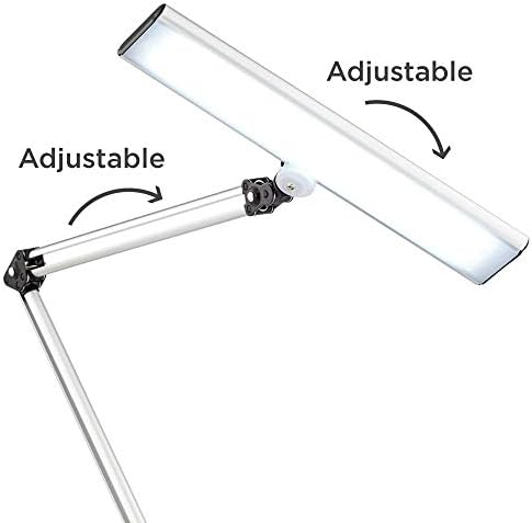 Flynn 25" High Desk Lamp USB Silver Adjustable LED Phone Cradle Black Task - Image 6