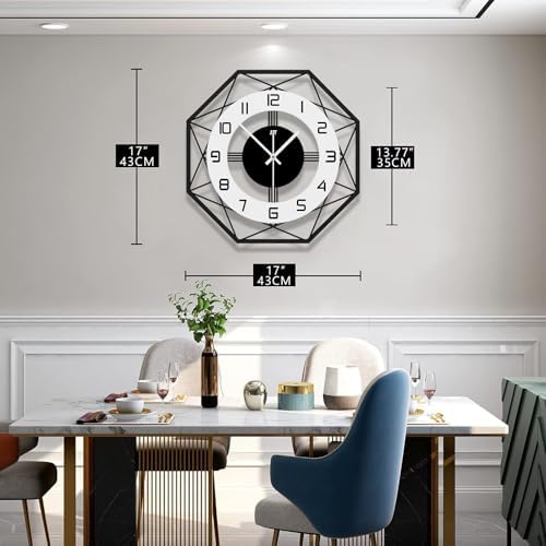 Large Wall Clocks for Living Room Decor Modern Silent Wall Clock for Home House Kitchen Bedroom Decorative Big Wall Clock Non Ticking Battery Operated Quartz for Bathroom Outdoor Indoor 17 in - Image 3