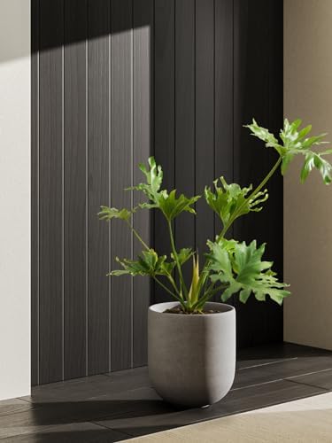 LE TAUCI 10 Inch Plant Pot, Ceramic Pots for Plants, Neutral Gray - Image 6