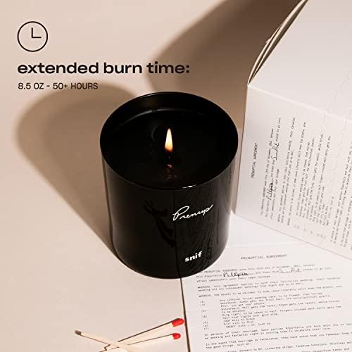 Prenup Luxury Scented Candle by Snif, Musky and Smooth Scent, 50+ Hours, 100% Cotton Fiber Wicks, Soy Wax Blend, Non-Toxic, Vegan, 8.5 oz - Image 3