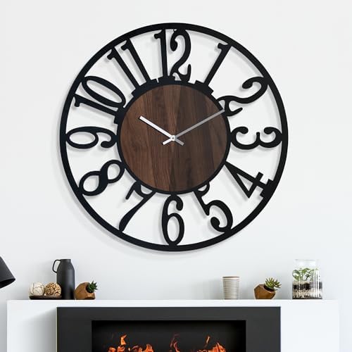 30 Inch Large Metal Wall Clock with Voice and Light Sensor Night Light, Glow in The Dark Non-Ticking Silent Battery Operated Decorative Oversized Wall Clock for Bedroom Living Room Decor - Image 2