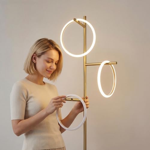 Gold Floor Lamp with 3 Lights, Modern LED Tree Floor Lamp for Living Room - Image 5