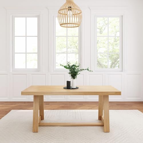 Plank+Beam Classic 72 Inch Dining Table, Rectangular, Blonde Wirebrush - Image 3