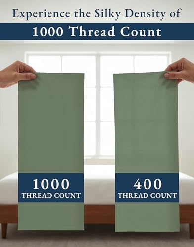 LANE LINEN Full Bedding Set with Sheets Silky Sateen Weave - Iceberg Green - Image 4