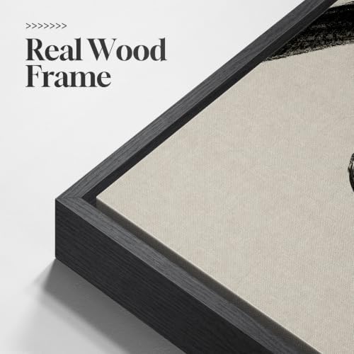 Large Framed Black and White Abstract Wall Art for Living Room, 24x36 In - Image 5