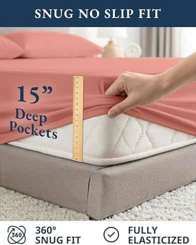 Lane Linen King Size Sheet Set 100% Organic Cotton Cooling Soft - Rose Dawn - Image 7